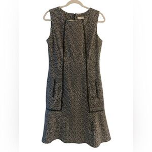 Calvin Klein Black and White Textured Mini Dress